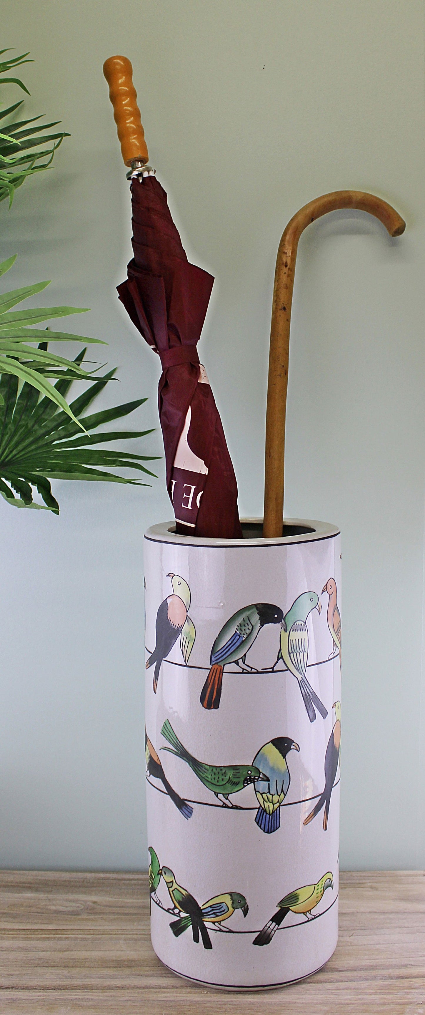 Birds Design Ceramic Umbrella Stand Stylish Home Decor