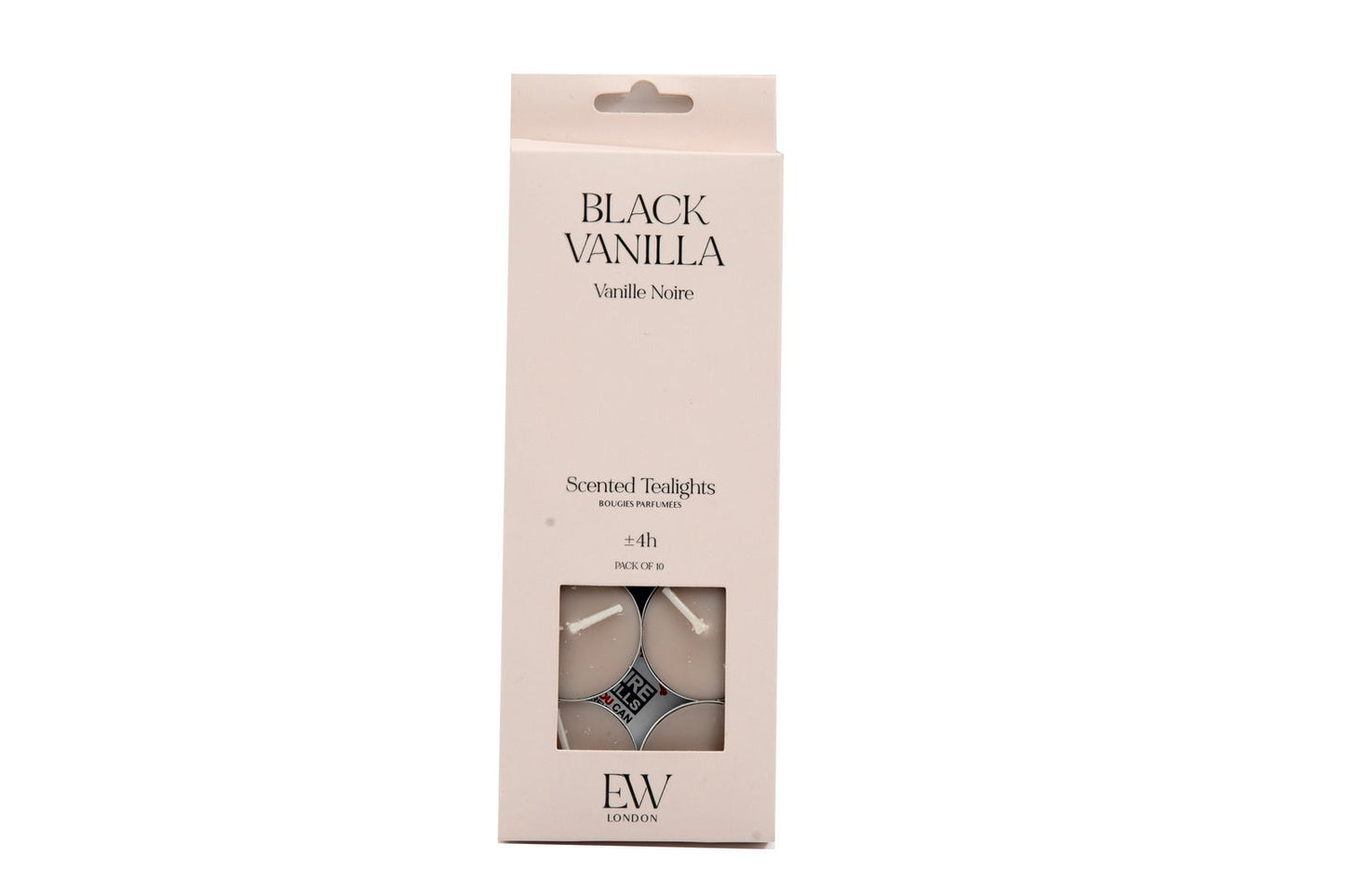 Black Vanilla Scented Tealights - 10 Pack Aromatic Candles for Home Decor