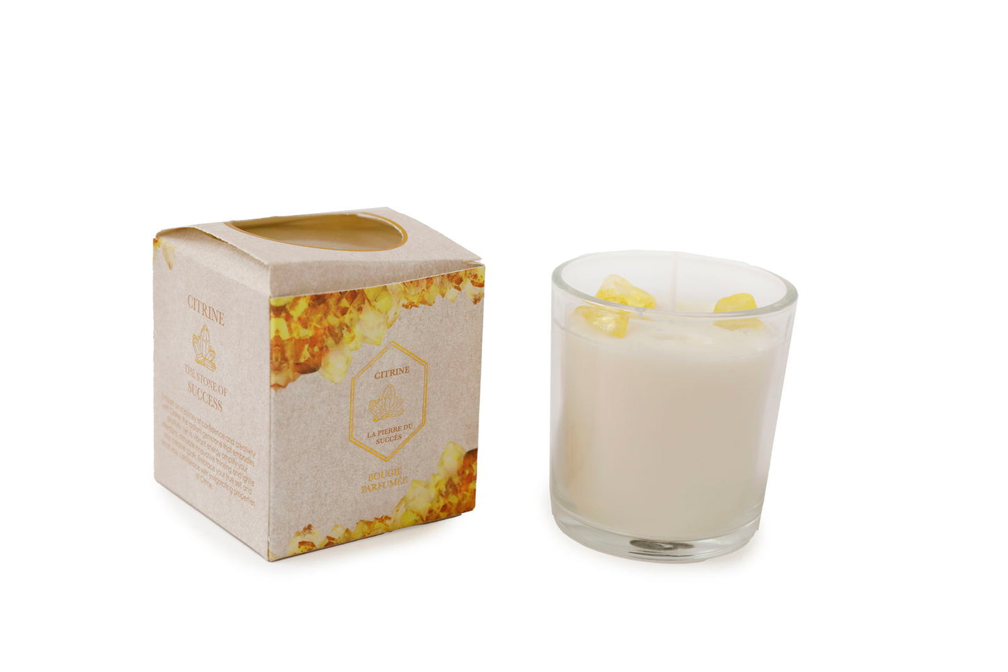 Glass Candlepot Citrine 7x7.5cm Decorative Home Accessory for Candles