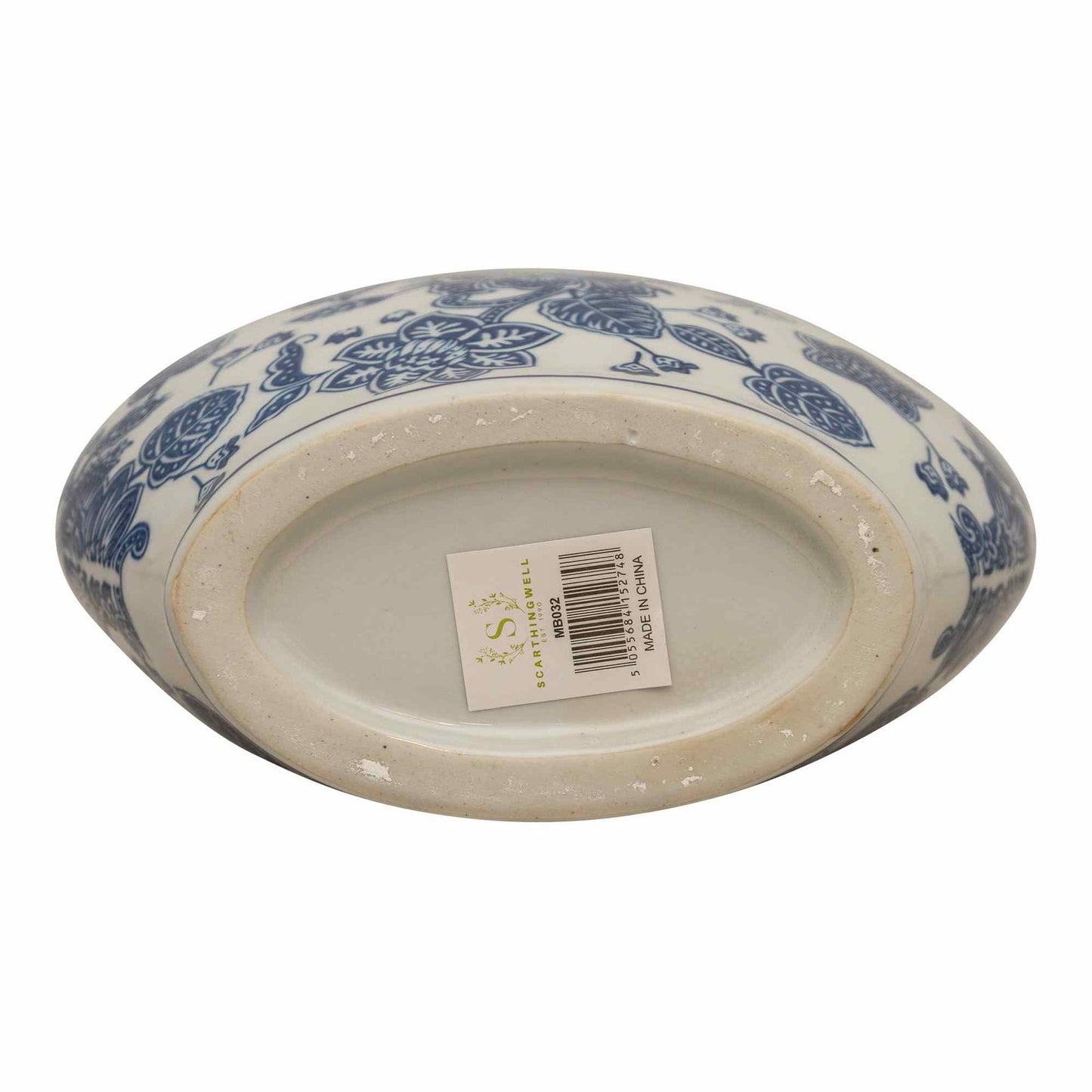 Anemone Blue & White Decorative Bottle Vase Unique Home Decor Floral Design