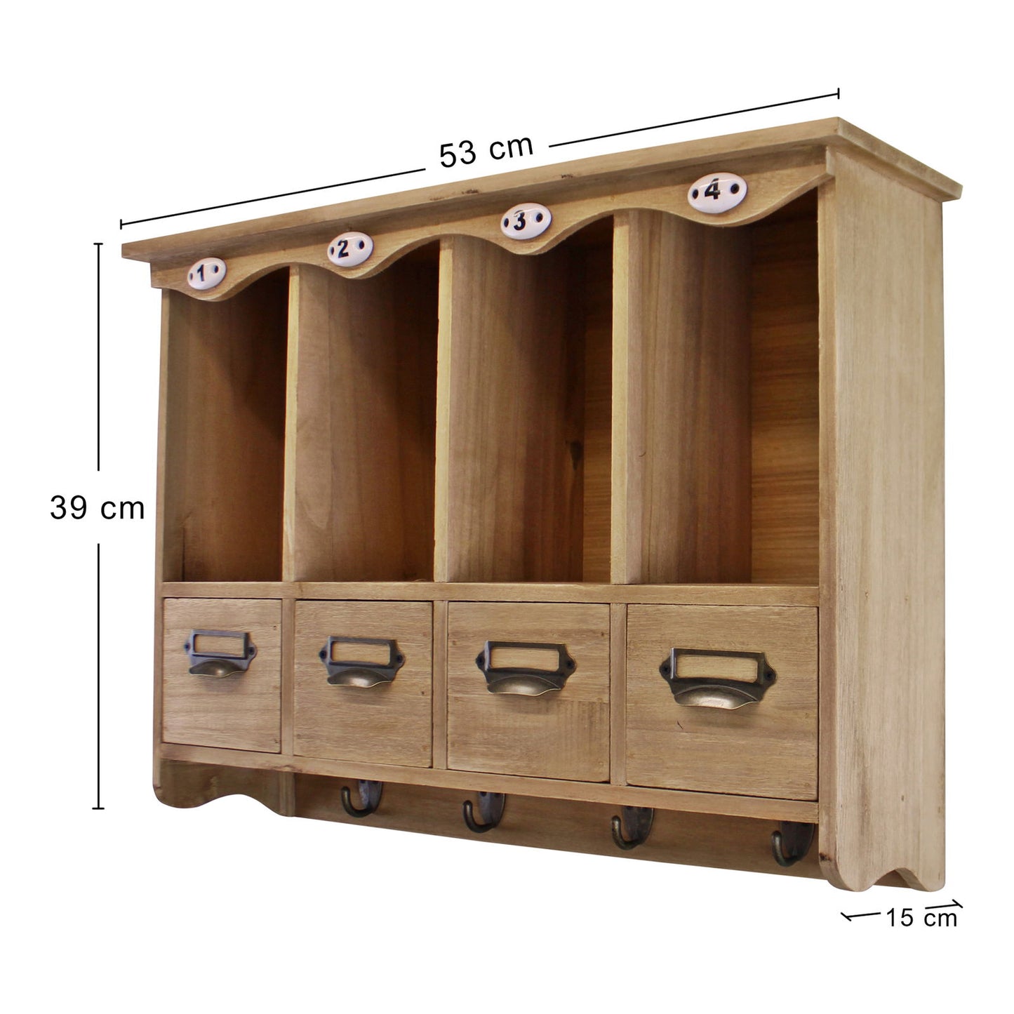 Wooden Wall Hanging Storage Unit Stylish Organizer for Home Decor