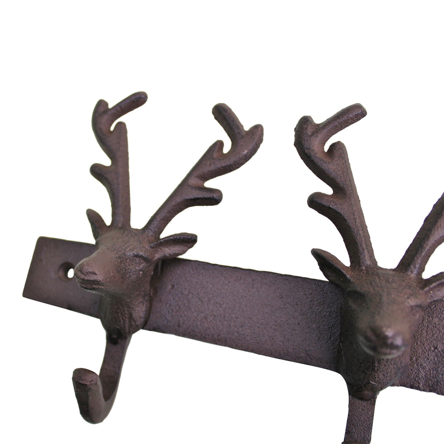 Rustic Reindeer Cast Iron Wall Hooks for Entryway or Kitchen