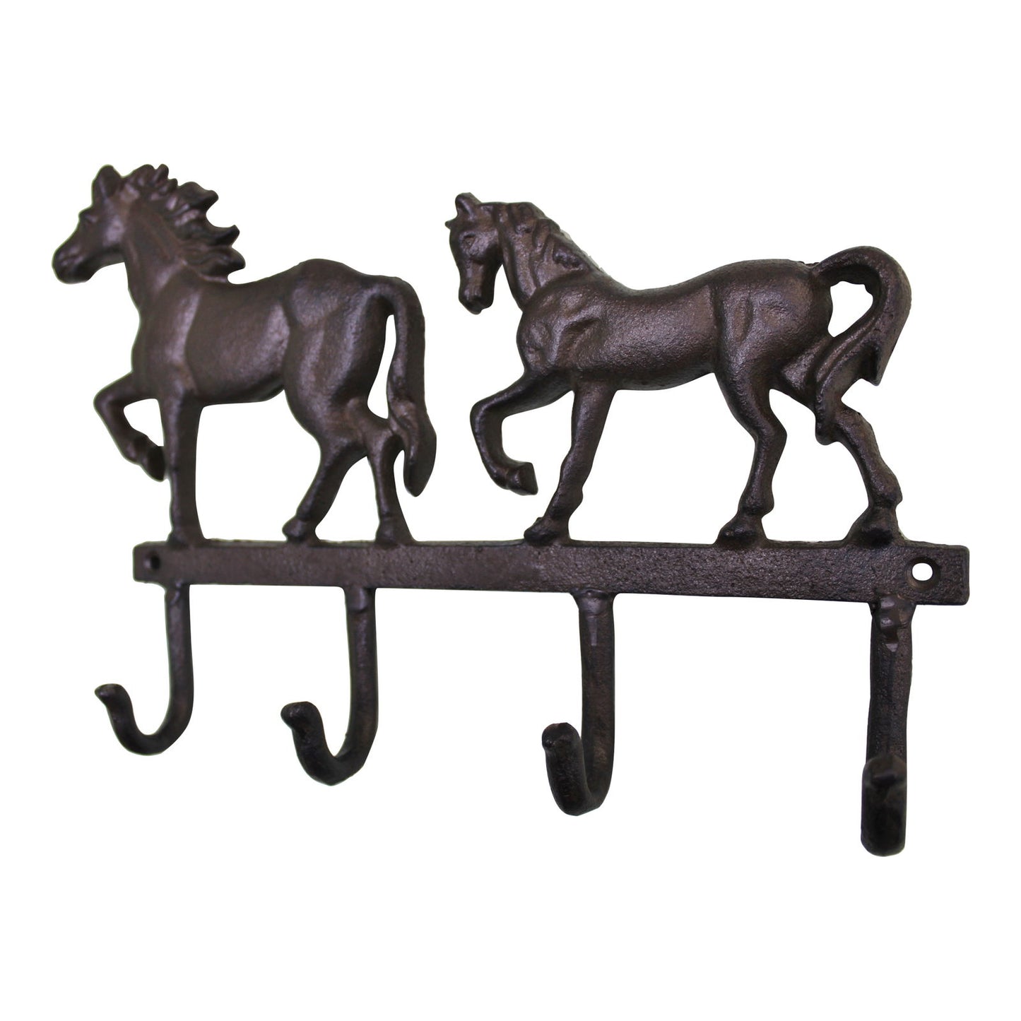 Rustic Cast Iron Wall Hooks Set of 2 Horse Decor Vintage Style