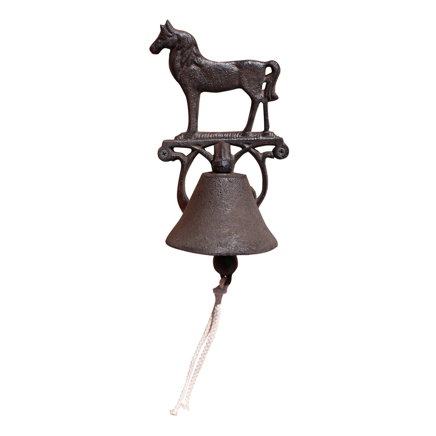 Rustic Cast Iron Wall Bell Decorative Horse Design Perfect for Home Decor