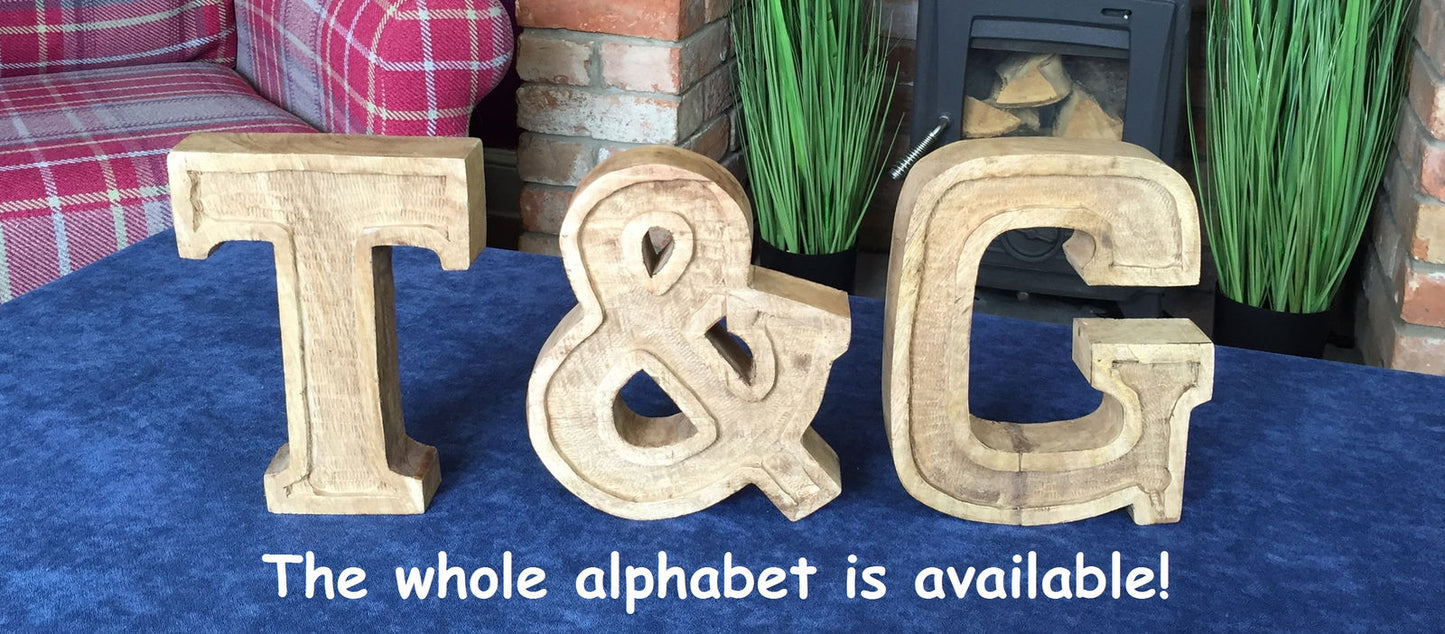 Hand Carved Wooden Letter Y Embossed Decorative Art Unique Home Decor