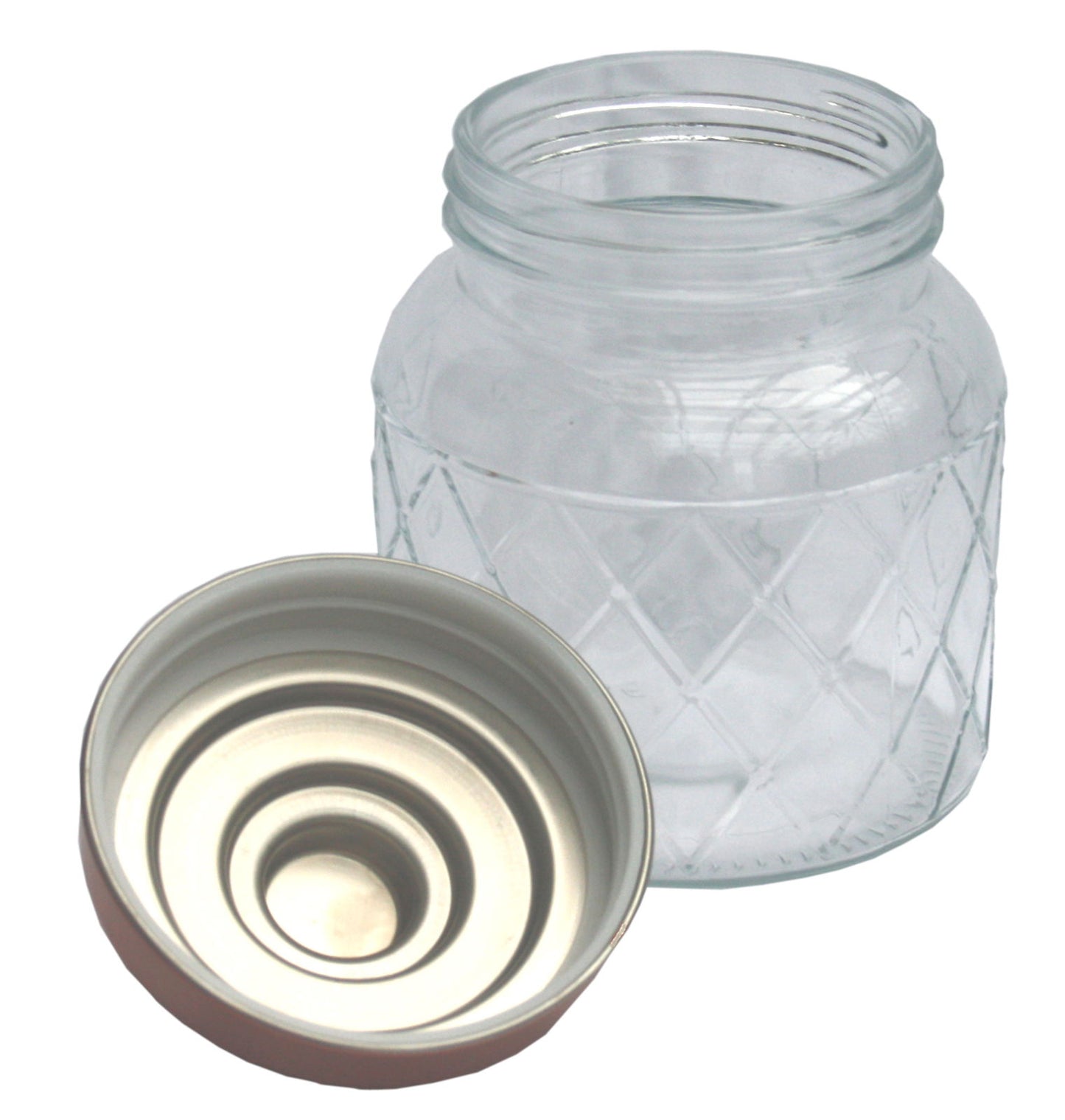 5.5 Inch Round Glass Jar with Copper Lid for Storage and Home Decor