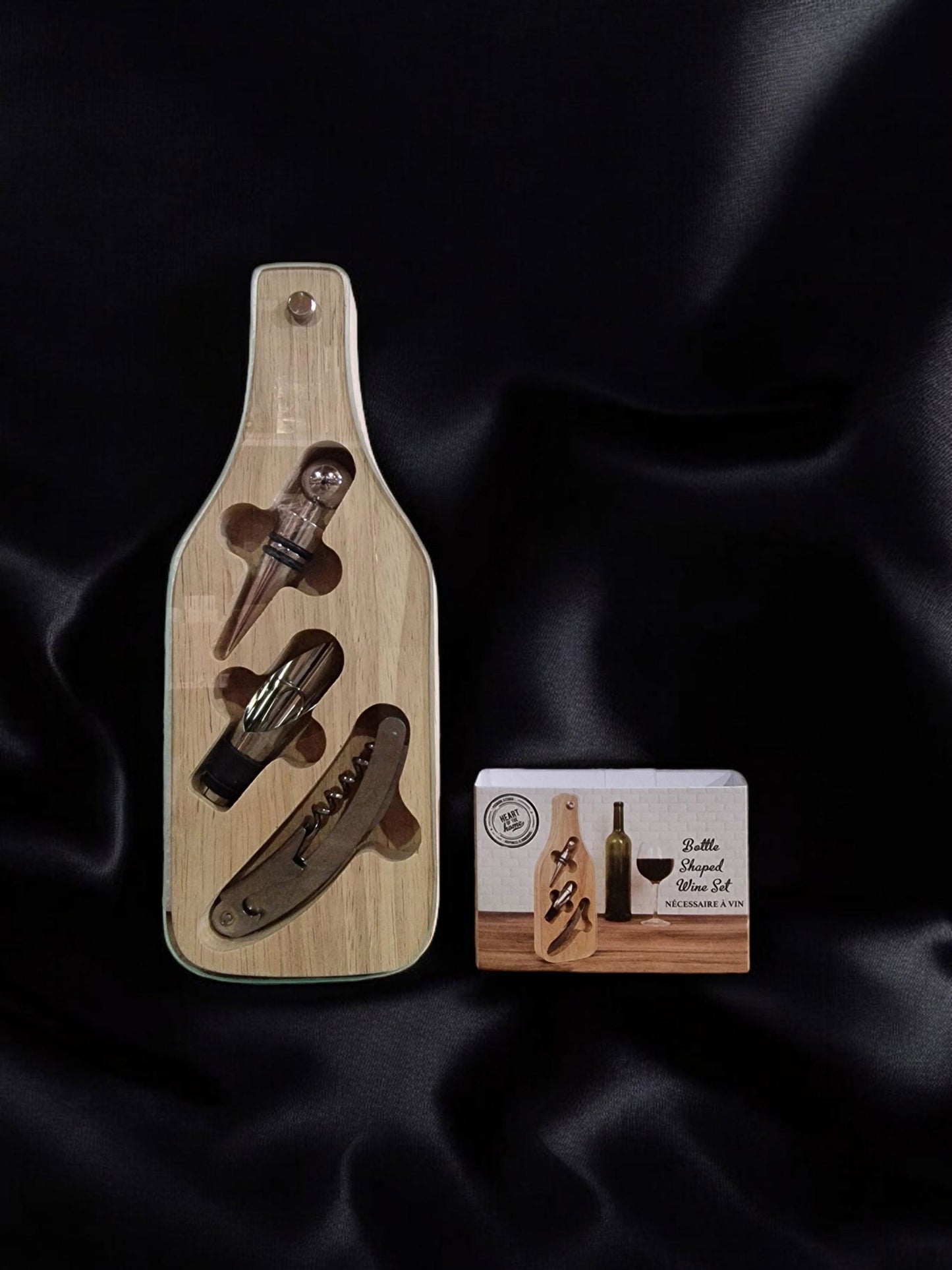 Bottle Shape Wine Set 27.5cm Perfect for Home Bar & Gift