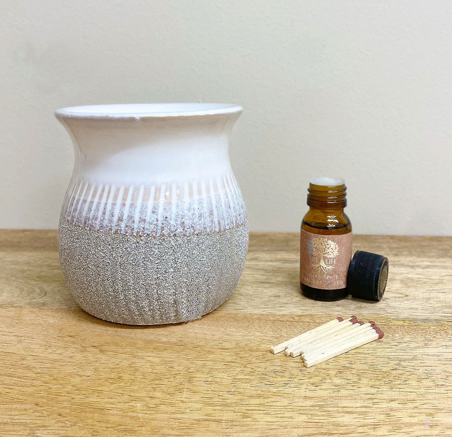 Grey Sandstone Oil and Wax Burner Aromatherapy Essential Oil Diffuser