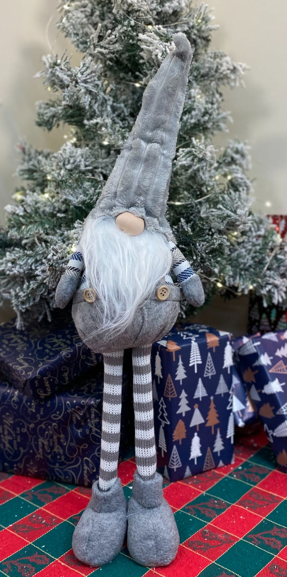 60cm Grey Standing Gonk Perfect Holiday Decoration Festive Home Decor