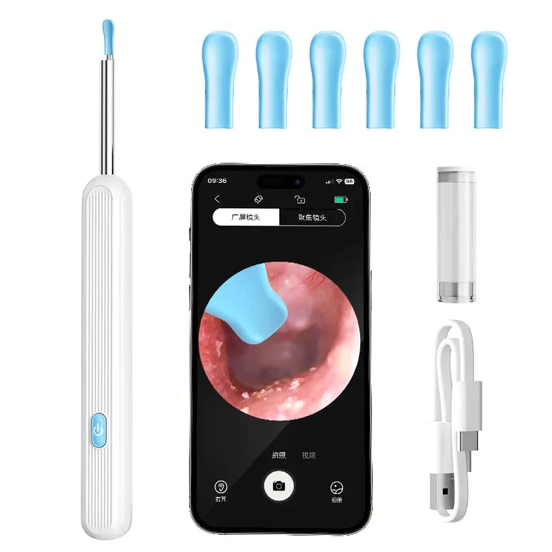 Ear Wax Removal Kit 1080P Wireless Otoscopes Earwax Removal Camera with 6 LED