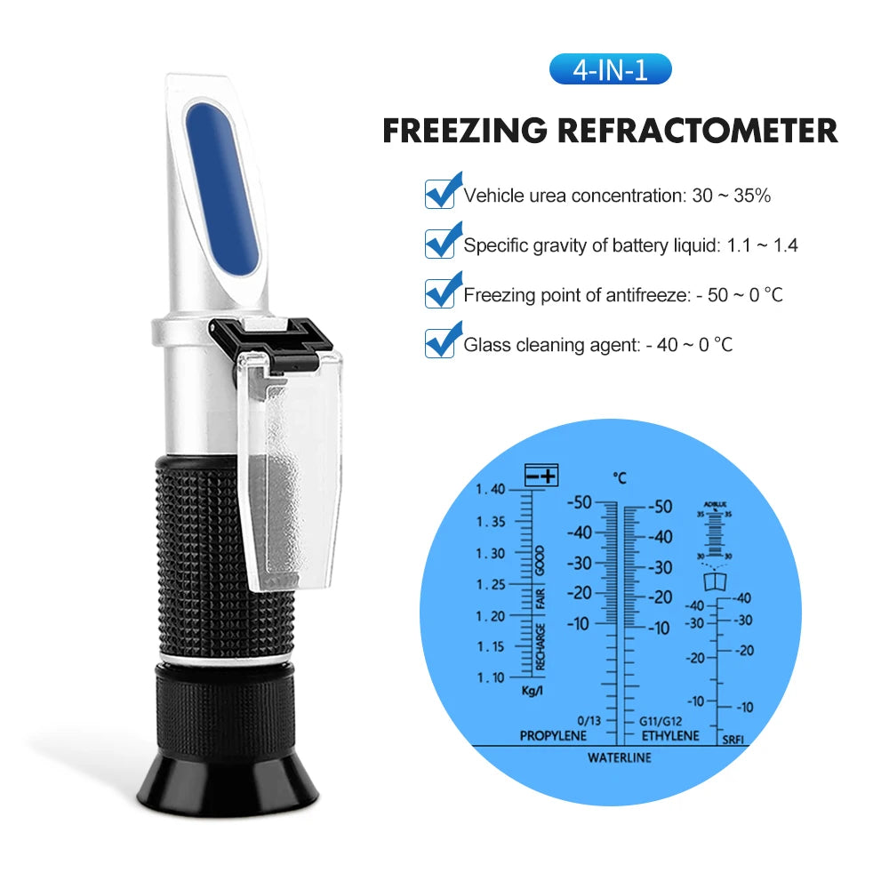 Portable ATC Refractometer Freezing Point Meter for Glycol Antifreeze Coolant UK