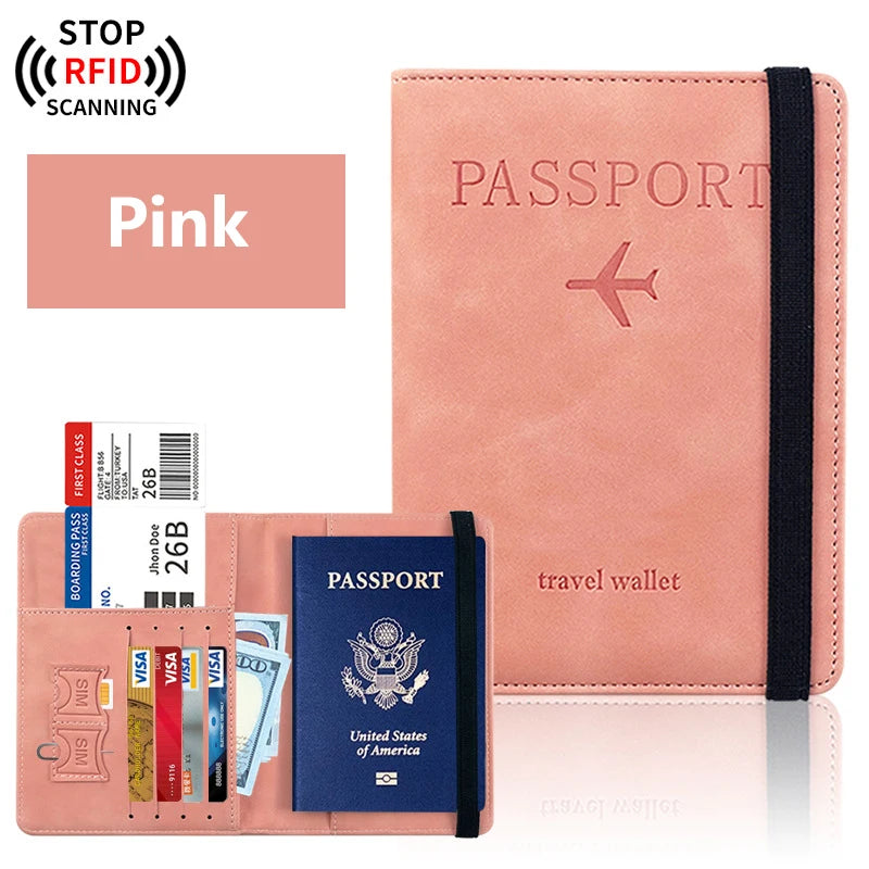 Solid Colour Passport Holder Cover Wallet - RFID Blocking Leather *Offer*