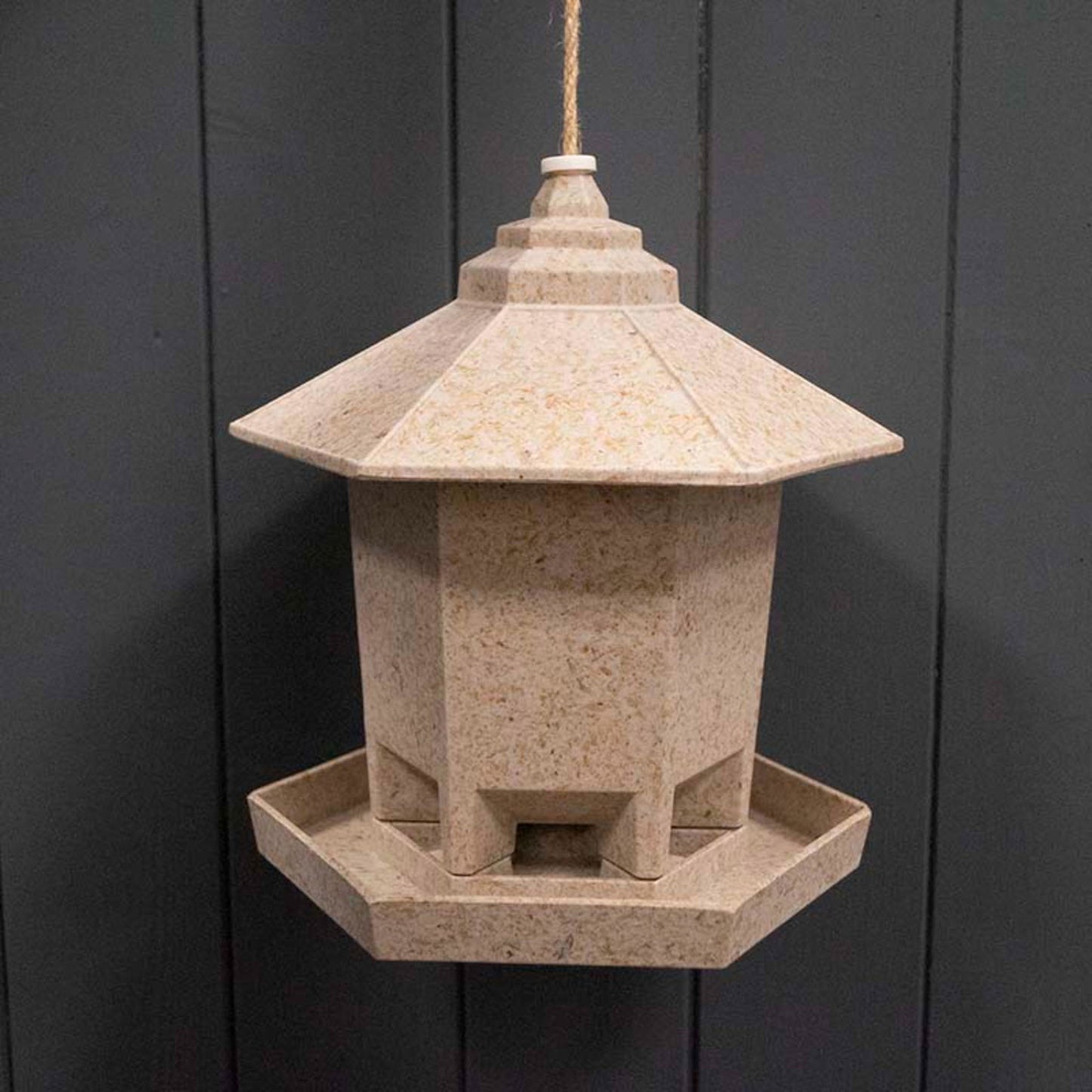 Earthy Deluxe Hexagonal Bird Feeder - Perfect for Garden Decor and Bird Watching