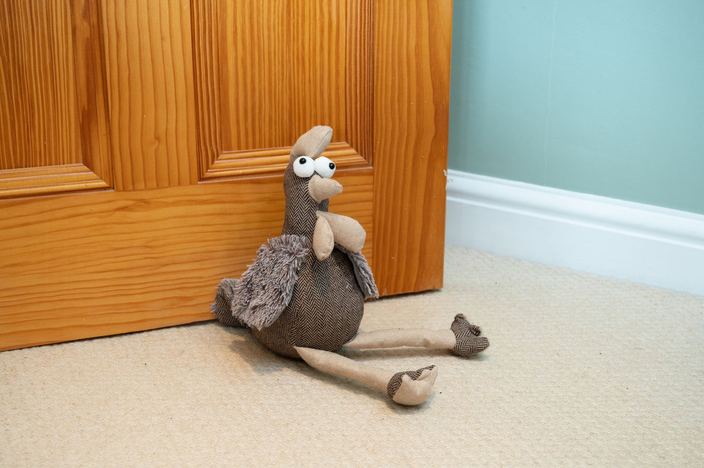 Brown Chicken Fabric Doorstop 36cm Decorative Home Accessory Unique Gift