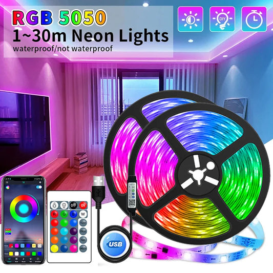 LED Strip Lights USB 5-10m 5050 RGB Colour Changing Tape for kitchen Cabinet, TV