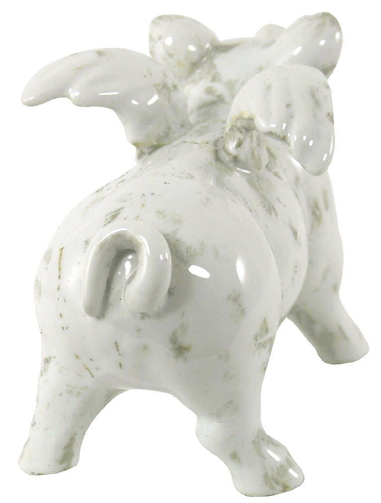 Small Ceramic Flying Pig Figurine 18.5cm Unique Home Decor
