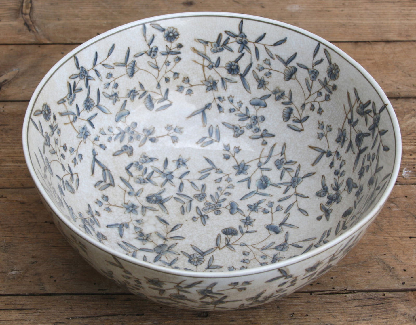 Blue and White Floral Ditsy Print Serving Bowl Perfect for Home Decor