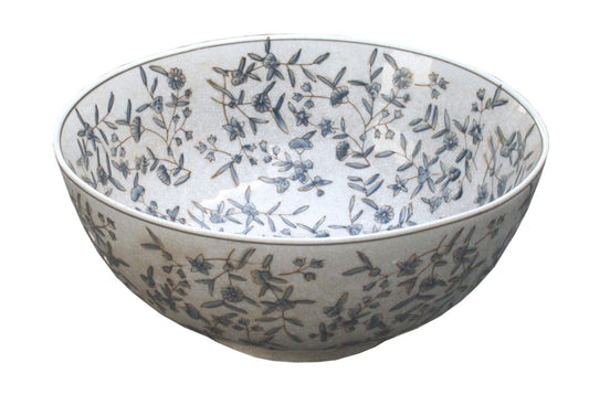 Blue and White Floral Ditsy Print Serving Bowl Perfect for Home Decor