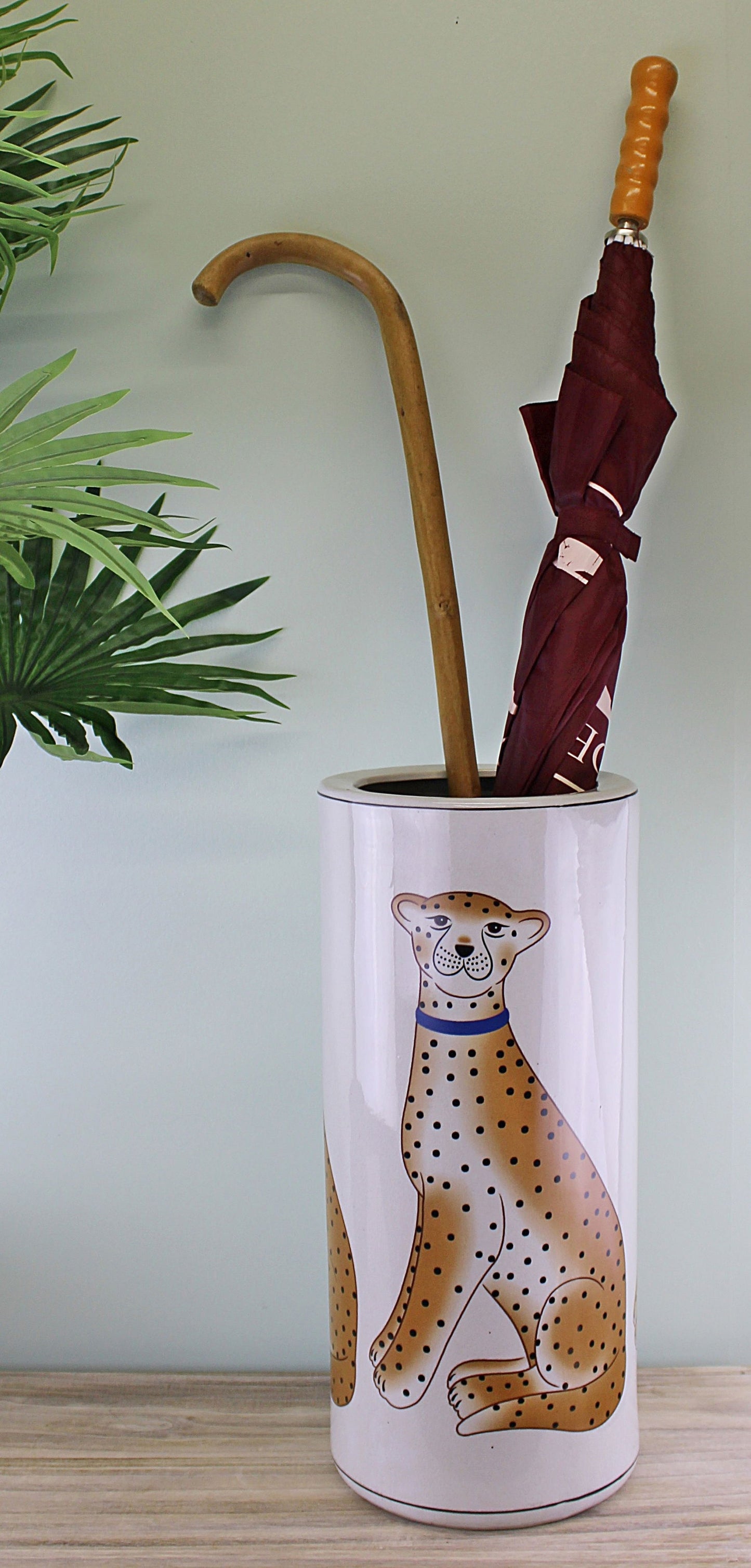 Leopard Design Ceramic Umbrella Stand Stylish Home Decor Unique Gift