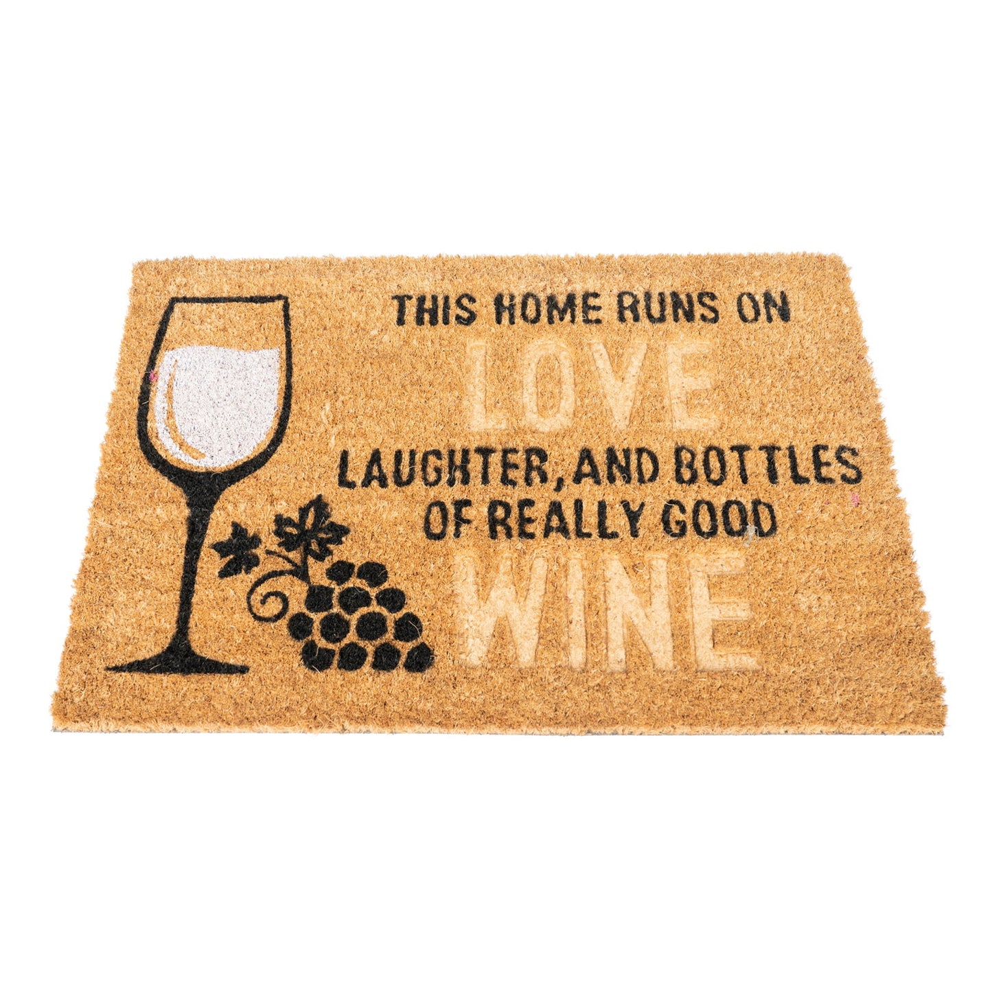 Coir Doormat Wine Glass & Love Design Perfect Home Decor Gift
