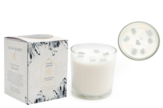 Clear Quartz Candle 12x12cm Natural Healing Crystal for Home Decor