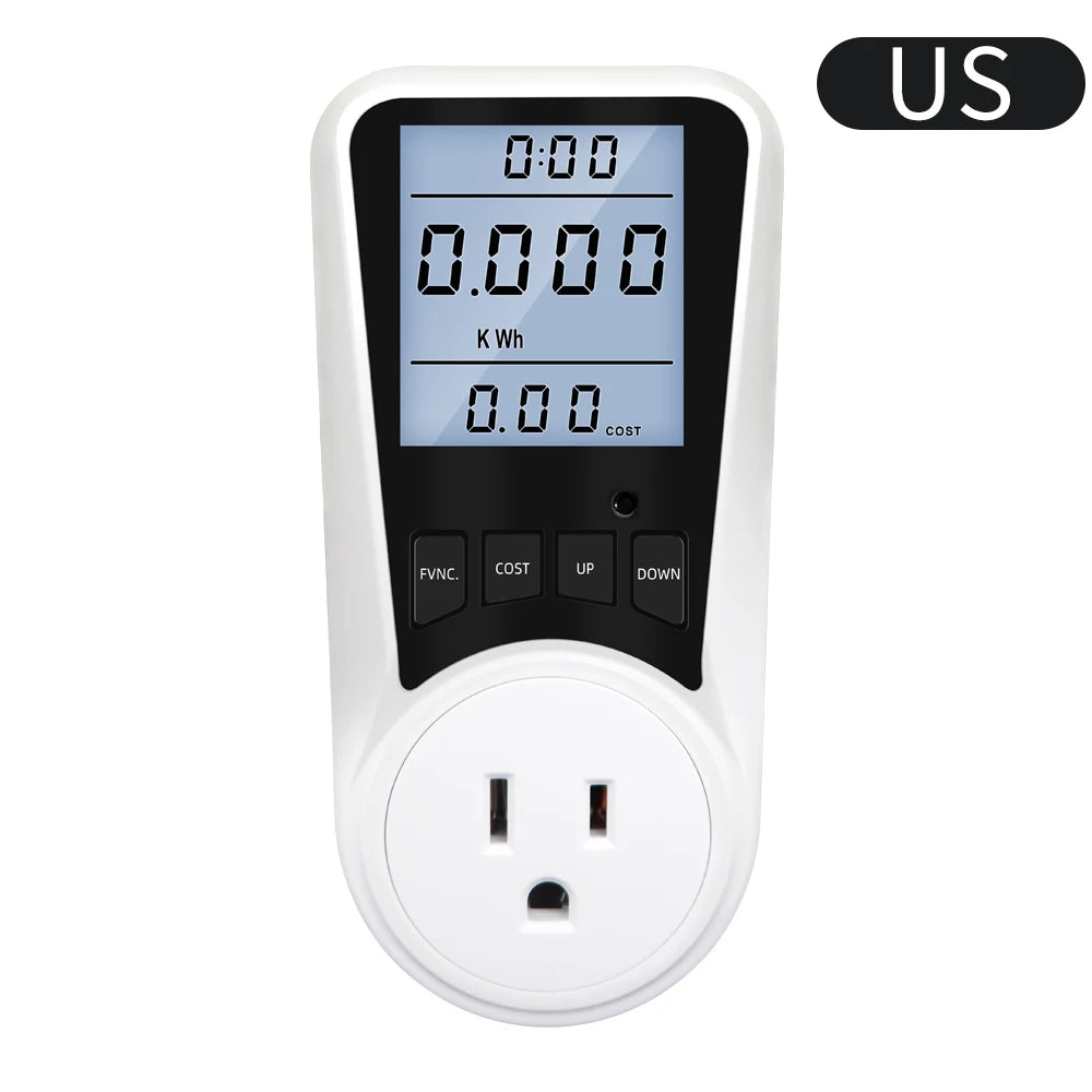 220V Digital Wattmeter LCD Power Consumption Energy Meter UK Plug 16A 3680W