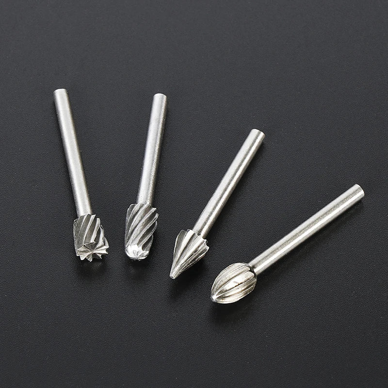 10pcs HSS Rotary Router Burr Bits – Compatible with Dremel & Rotary Tools