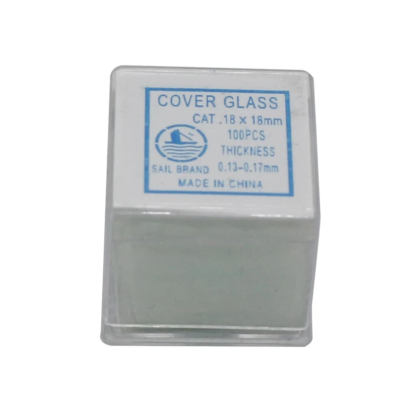 100pcs Microscope Clear Glass Slides Cover Slips Blank Square 18x18mm