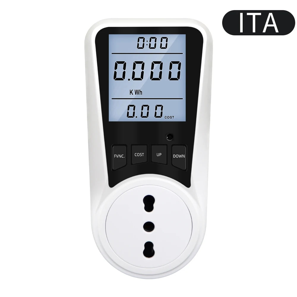 220V Digital Wattmeter LCD Power Consumption Energy Meter UK Plug 16A 3680W
