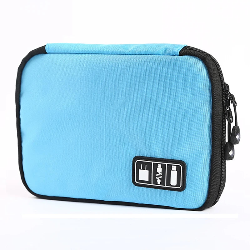 Waterproof Travel Cable Holder Bag - Electronics Organizer USB Drive Storage Case