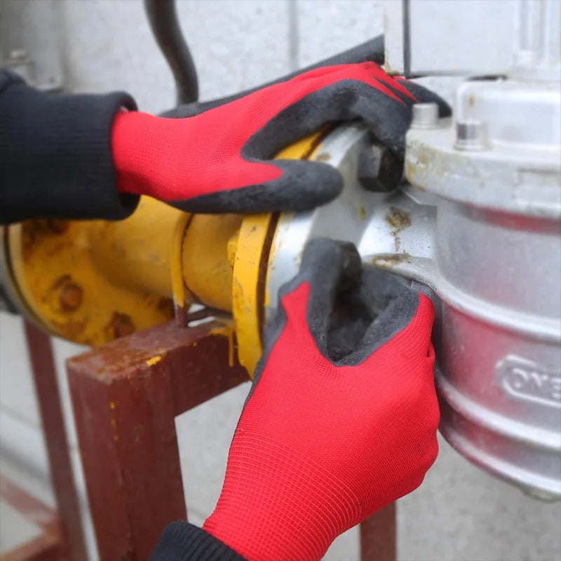 24 Gloves PREMIUM NITRILE COATED Green Nylon Work Gloves Builders Gardening Grip