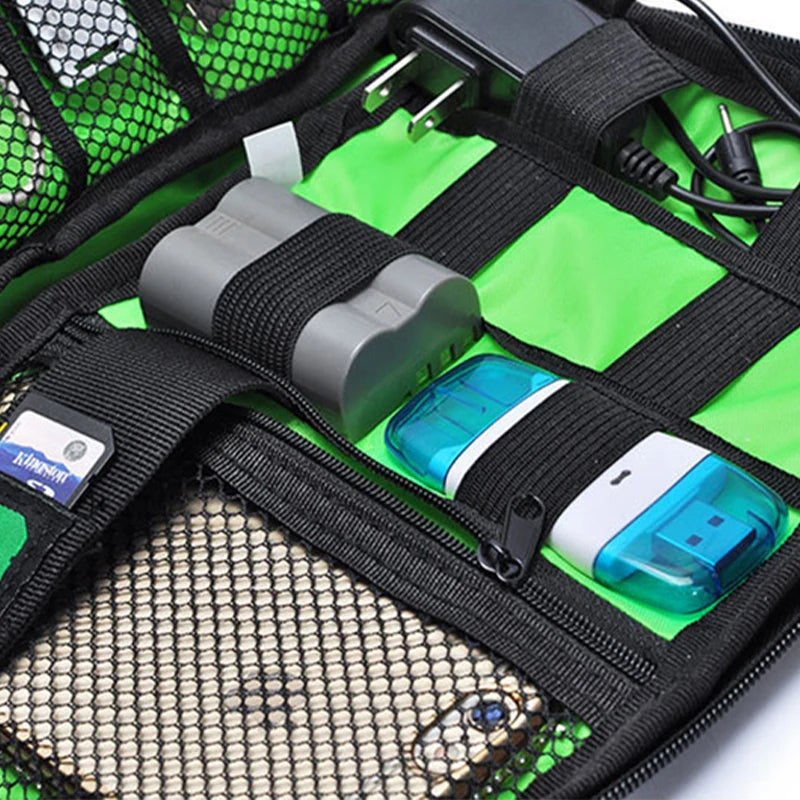 Waterproof Travel Cable Holder Bag - Electronics Organizer USB Drive Storage Case