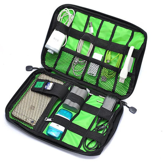 Waterproof Travel Cable Holder Bag - Electronics Organizer USB Drive Storage Case
