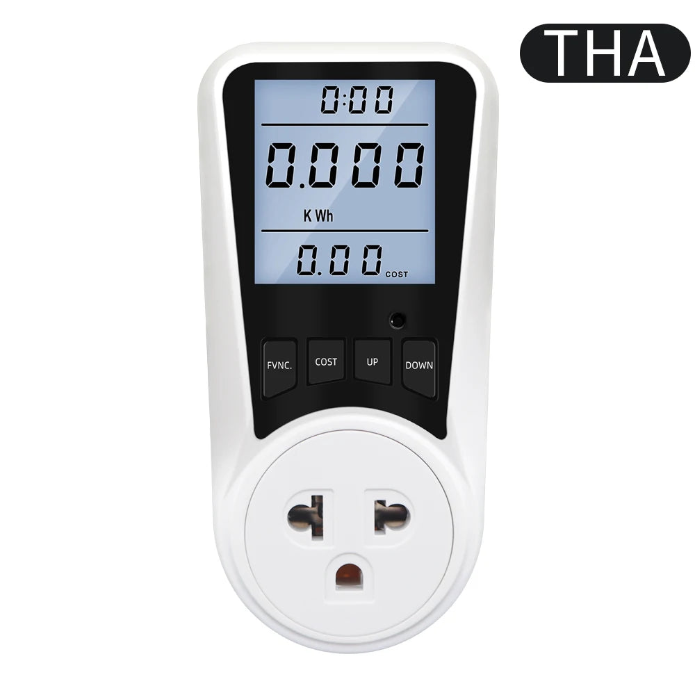 220V Digital Wattmeter LCD Power Consumption Energy Meter UK Plug 16A 3680W