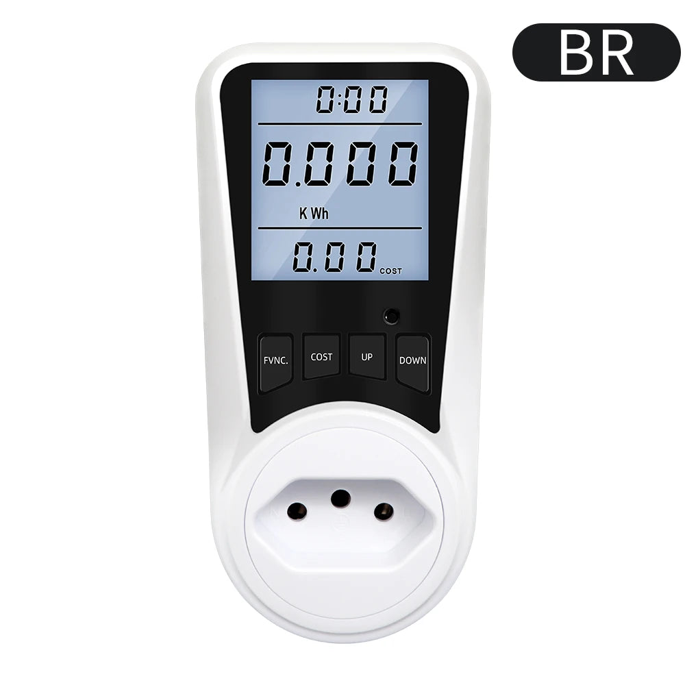 220V Digital Wattmeter LCD Power Consumption Energy Meter UK Plug 16A 3680W