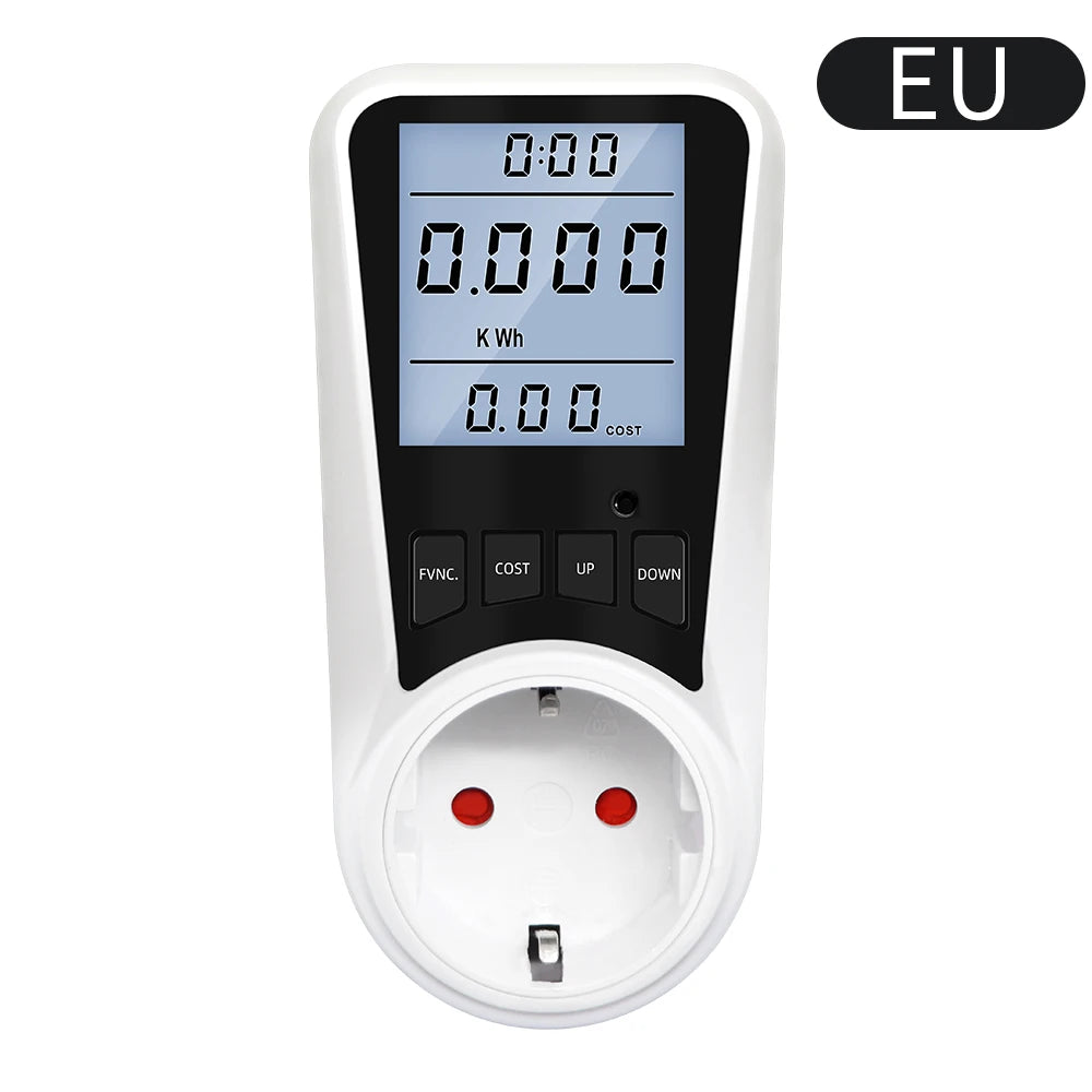 220V Digital Wattmeter LCD Power Consumption Energy Meter UK Plug 16A 3680W