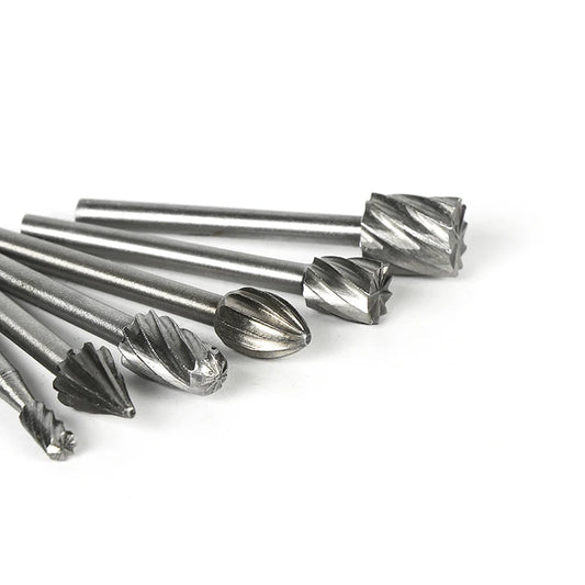 10pcs HSS Rotary Router Burr Bits – Compatible with Dremel & Rotary Tools