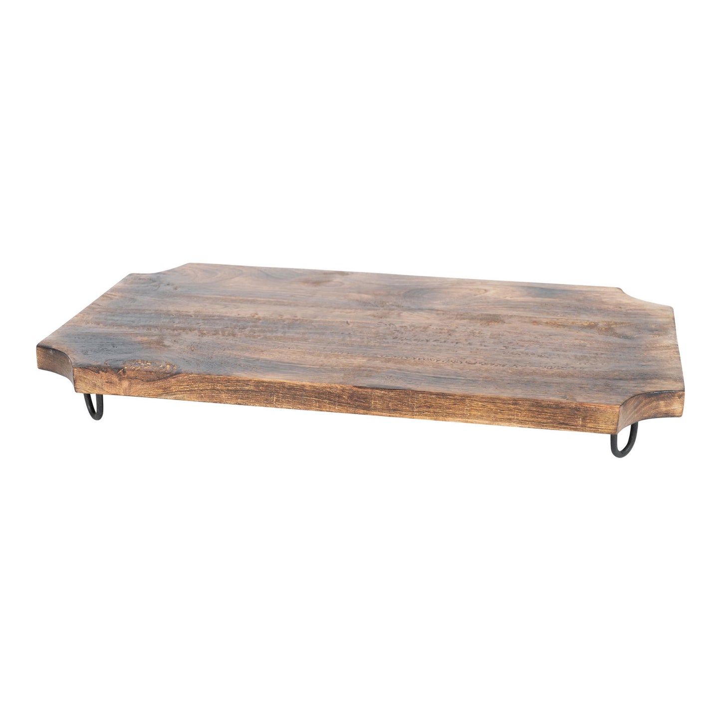 39cm Wooden Distressed Chopping Board with Legs for Kitchen & Cooking
