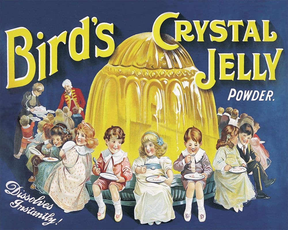 Vintage Metal Sign Retro Advertising Birds Crystal Jelly Powder Collectible Home Decor