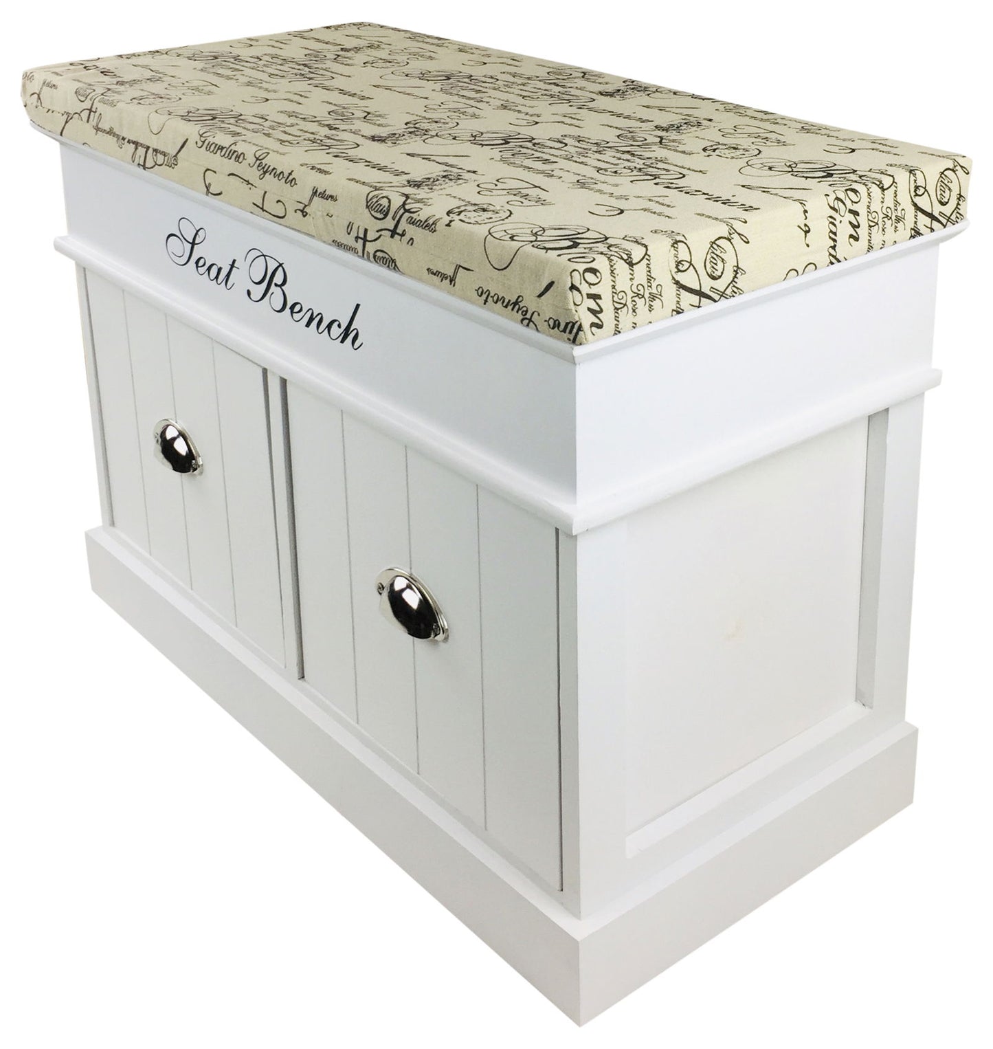 70cm White Seat Bench with 2 Drawers & Lid Stylish Storage Solution