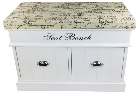 70cm White Seat Bench with 2 Drawers & Lid Stylish Storage Solution