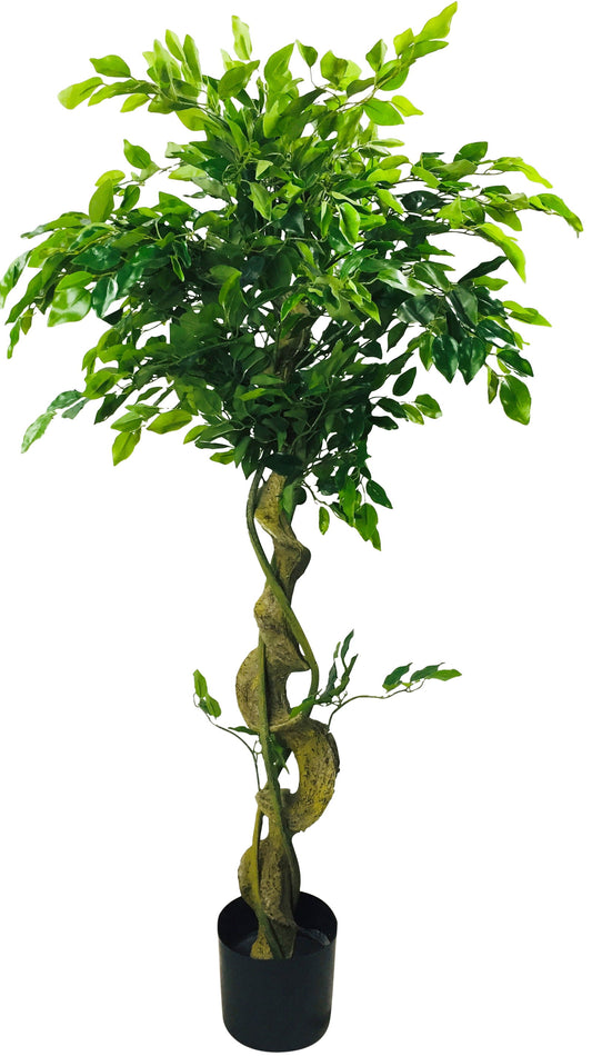 Artificial Ficus Tree Twisted Trunk 137cm Realistic Indoor Plant