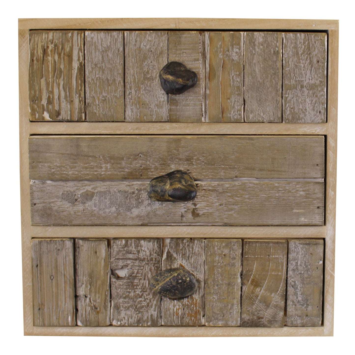 3 Drawer Unit Driftwood Effect with Pebble Handles Stylish Storage