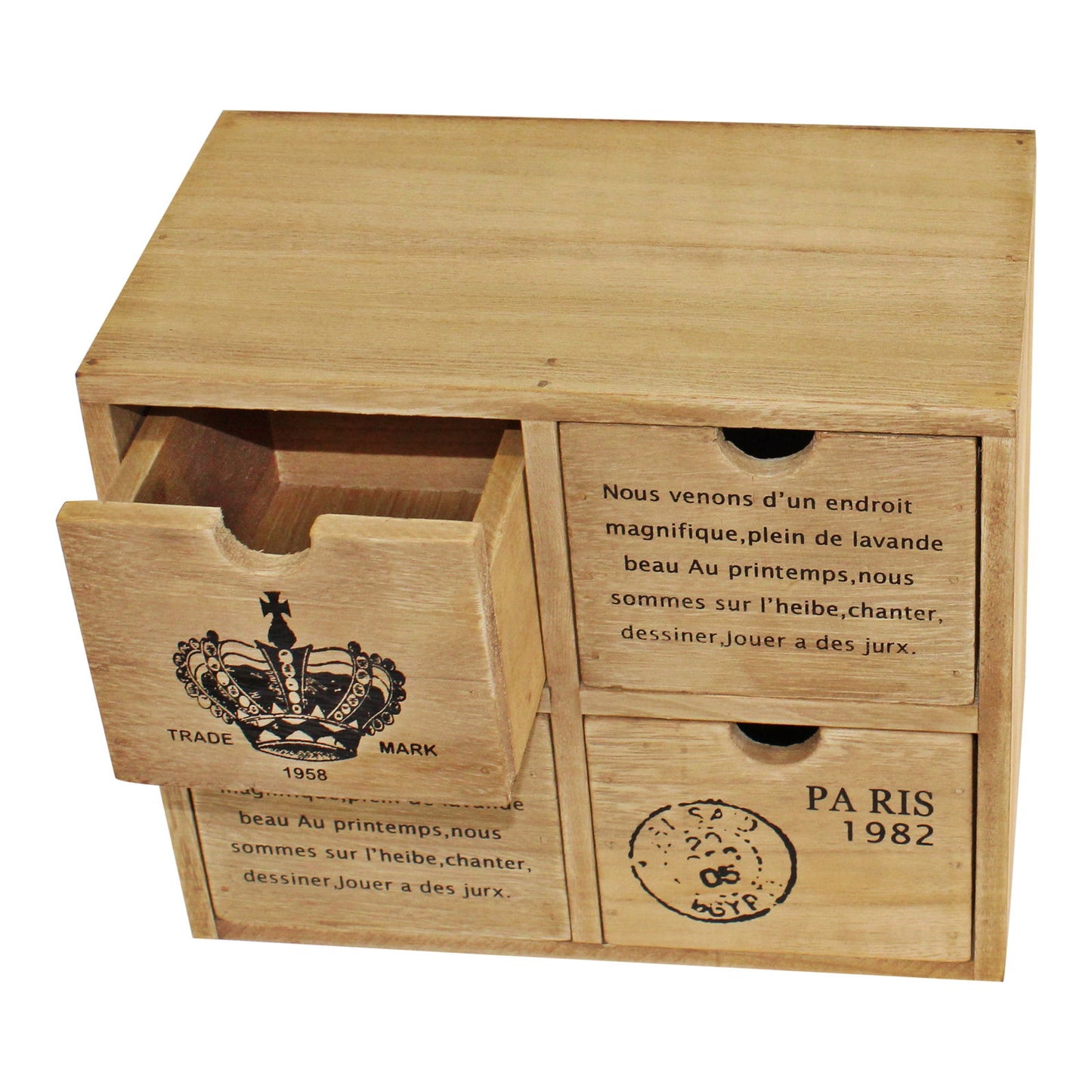 Rustic 4 Drawer Storage Unit Stylish Trinket Organizer for Home Decor