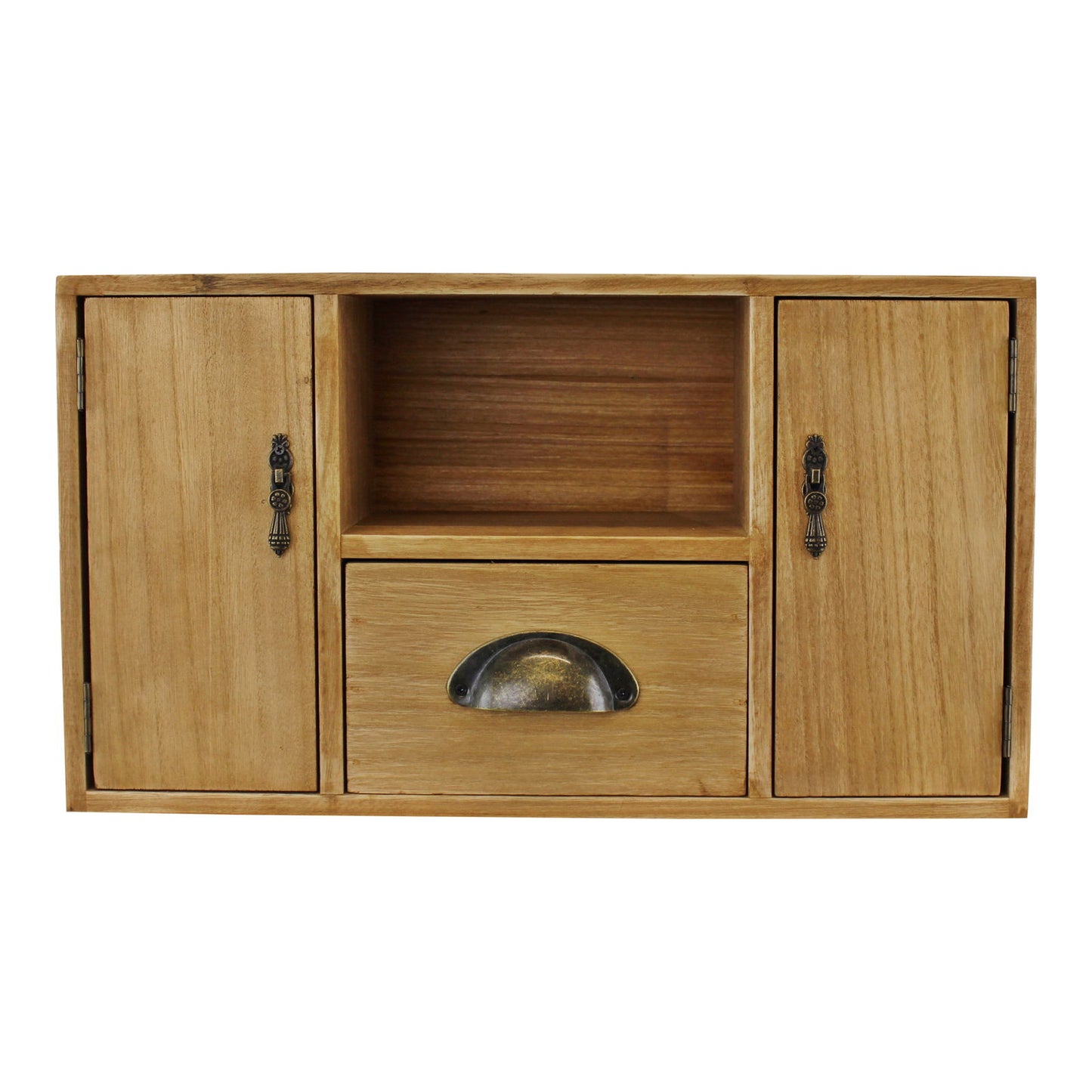 Small Wooden Cabinet with Cupboards Drawer & Shelf Stylish Storage