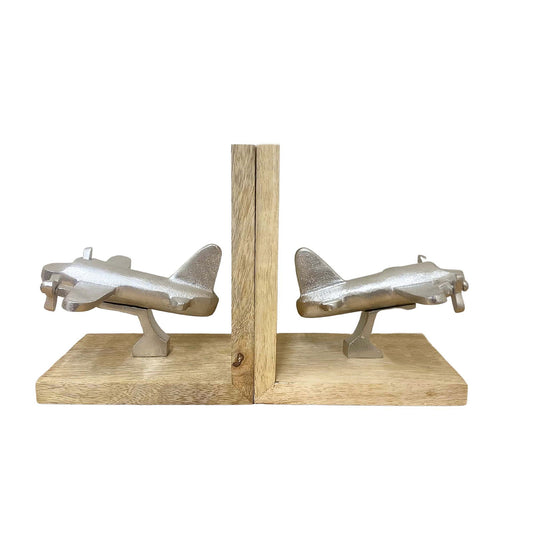 Set of 2 Aeroplane Bookends - Unique Home Decor for Aviation Lovers