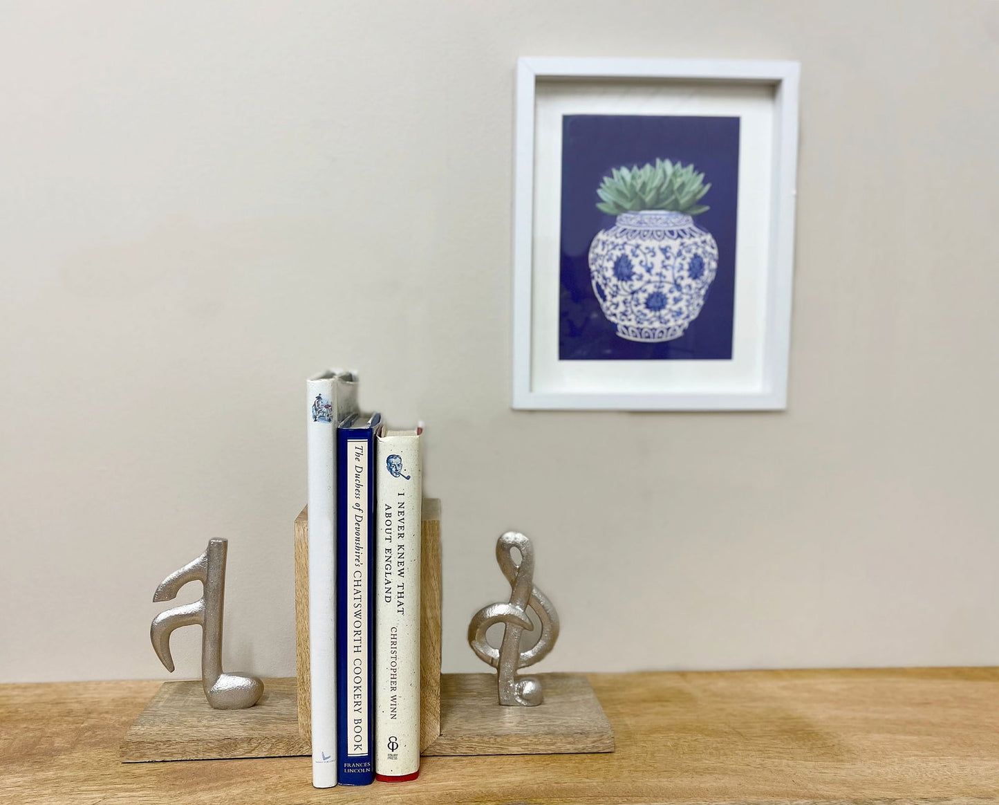 Set of 2 Musical Note Bookends for Music Lovers - Unique Home Decor