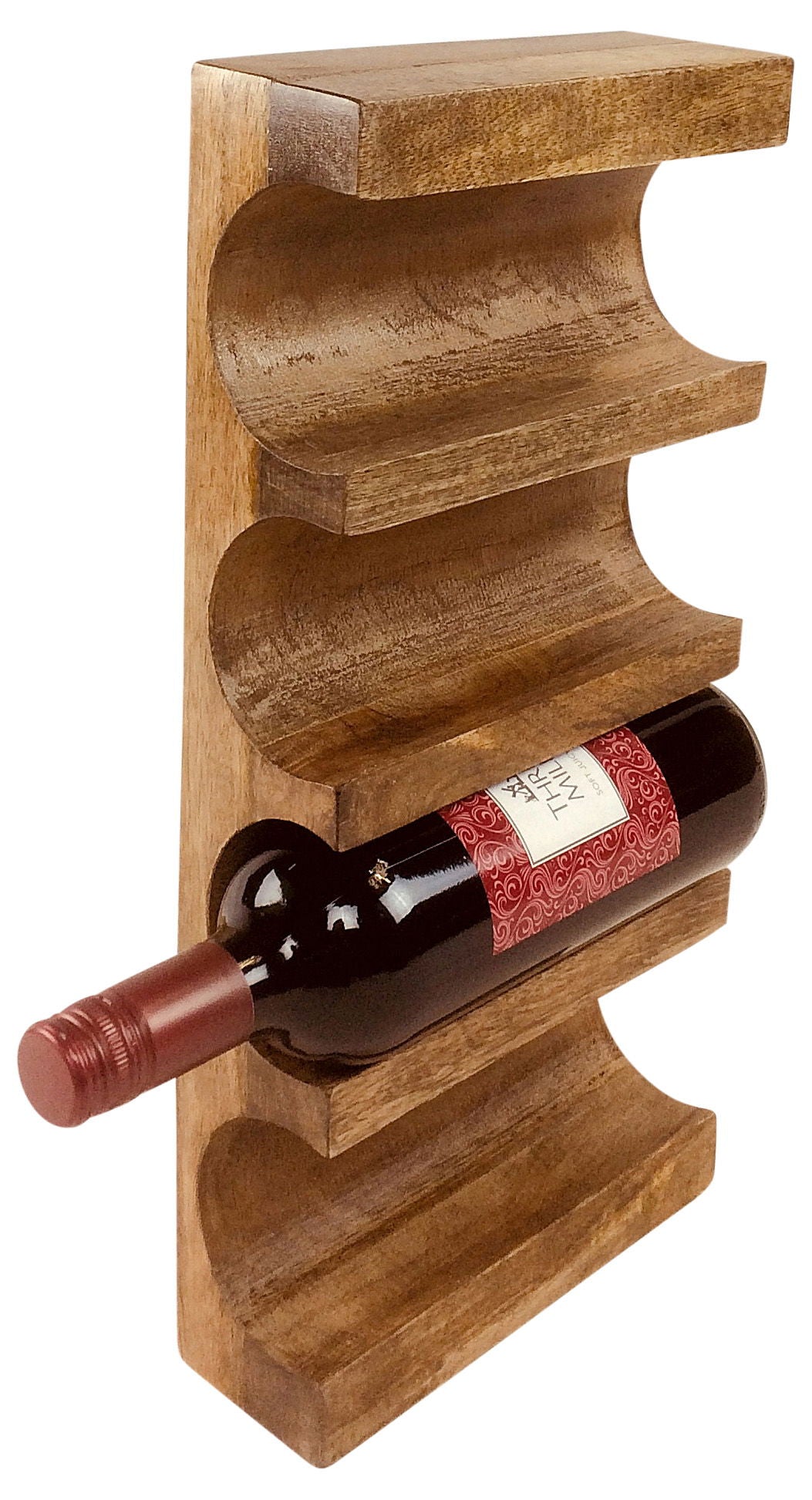 Stylish Wall Mounted Wooden Wine Rack for Home Decor and Storage