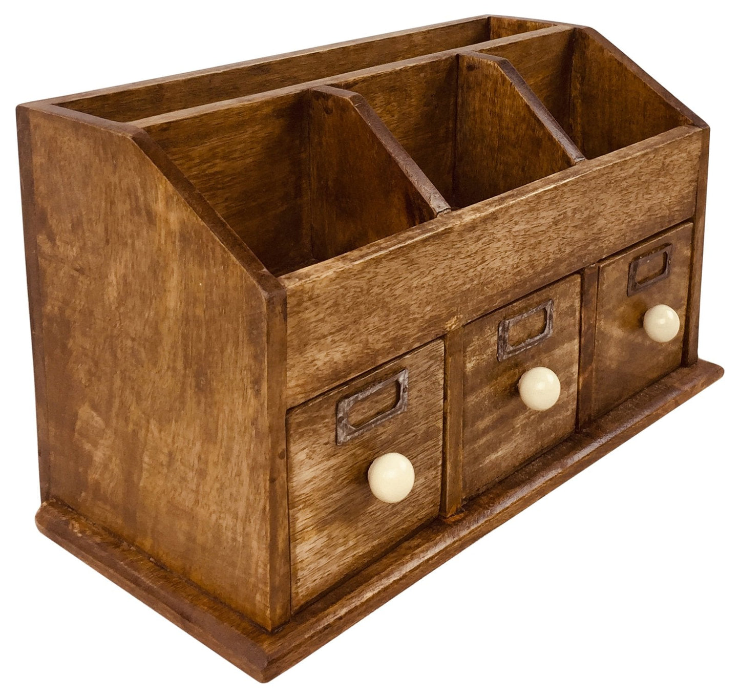 Rustic Desktop Organiser With Drawers 37cm-3