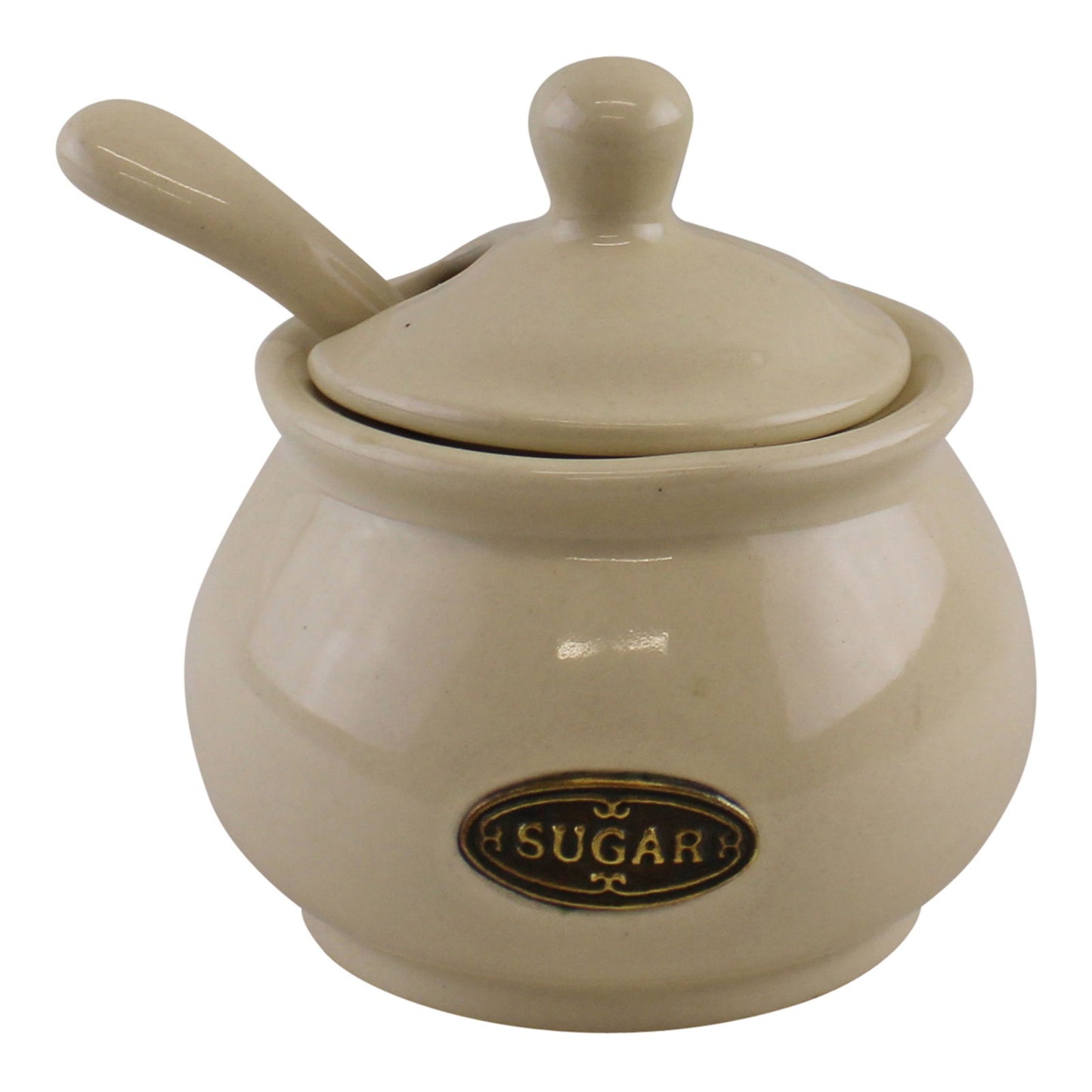 Country Cottage Cream Sugar Bowl with Lid and Spoon